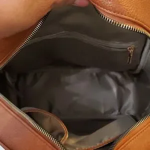 Gussaci Vegan Leather Woman\'s backpack purse NWOT Gussaci Brown Faux Leather Casual Backpack With Tassel  main image 3